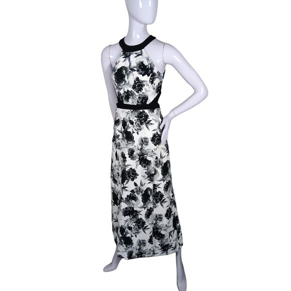 Speechless Party Dress Size 3 Black and White Rosette Print Halter Cut Outs Back - Picture 1 of 10